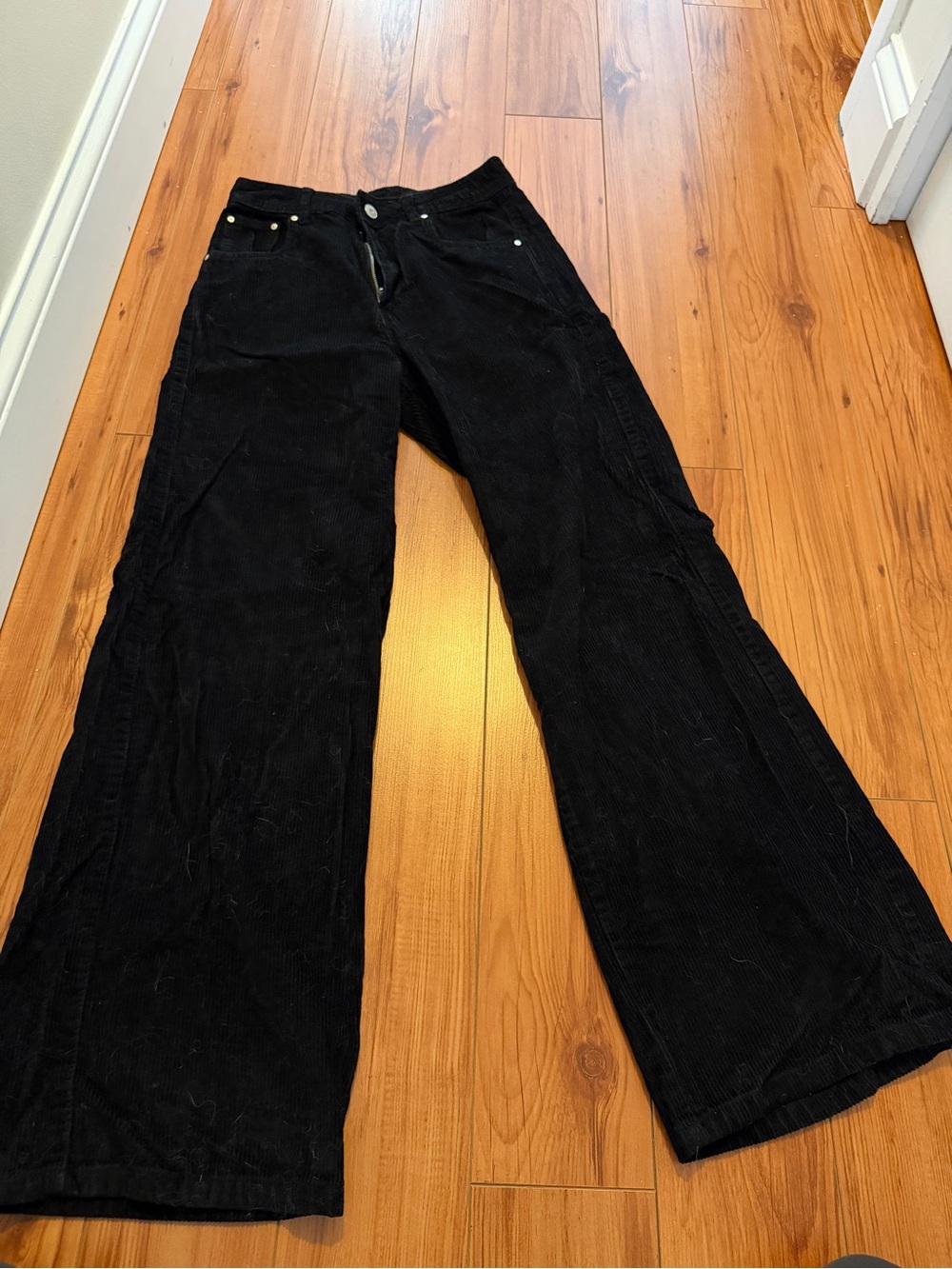 refuge Black Wide-Leg Corduroy Jeans